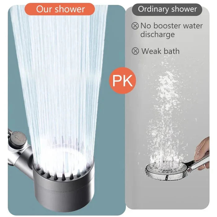 High-pressure shower head, Adjustable spray with 3 modes and massage brush filter UAE SHIP HUB