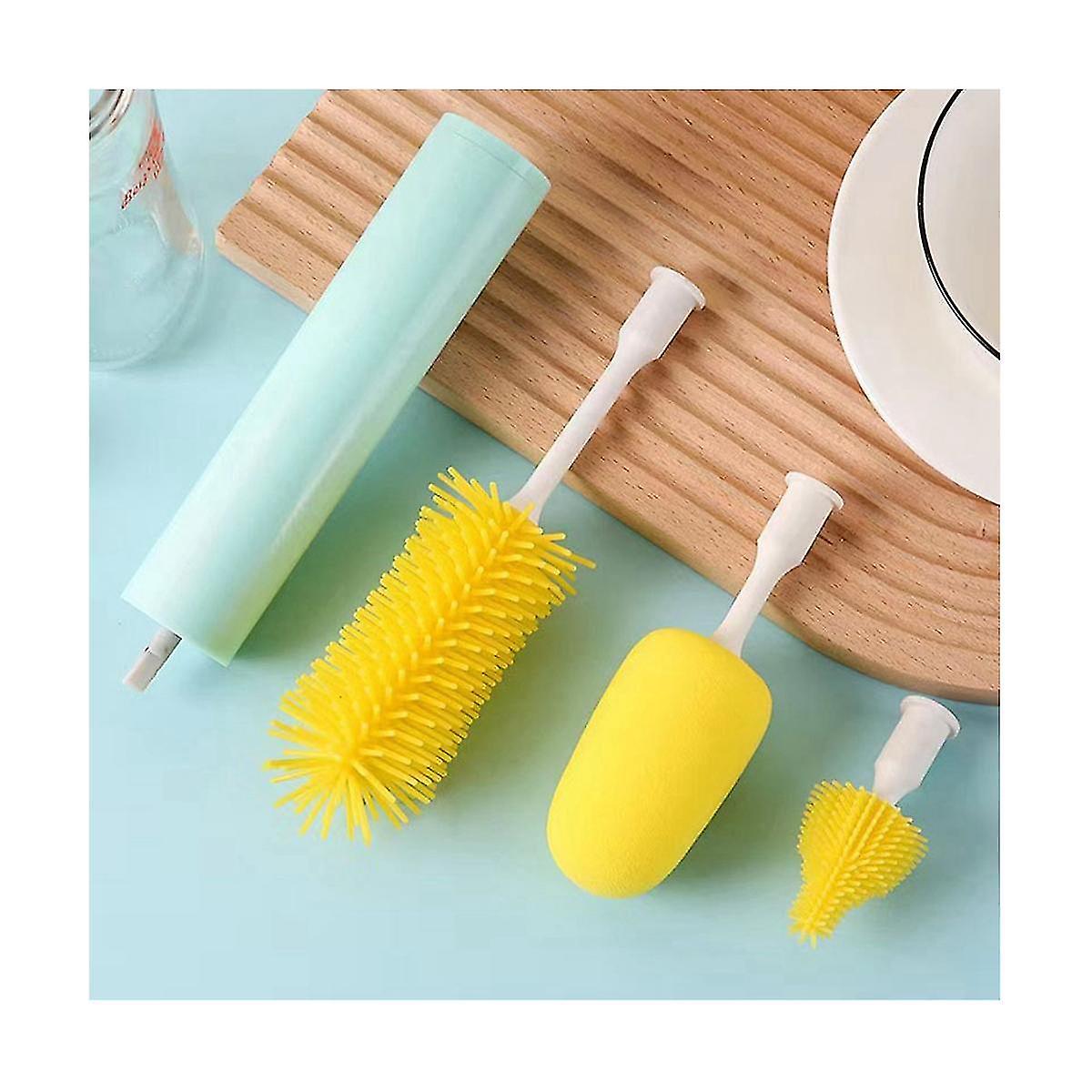 Electric Cleaning Brush For Kitchen Handheld Cup Brush Cleaner With Sponge Head Multifunctional Cleaning Gadgets Home UAE SHIP HUB