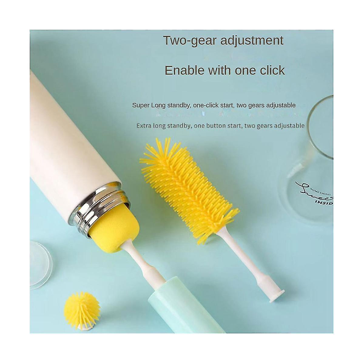 Electric Cleaning Brush For Kitchen Handheld Cup Brush Cleaner With Sponge Head Multifunctional Cleaning Gadgets Home UAE SHIP HUB