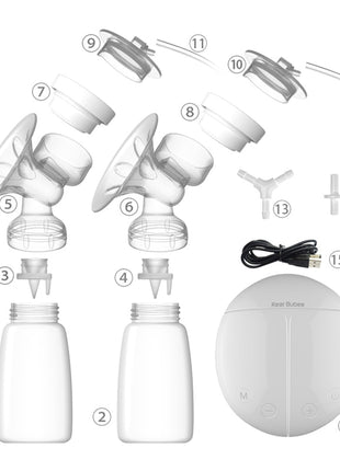 4-Piece Intelligent Automatic Convenient Double Electric Milk Bottle Pump Set Dropship Homes