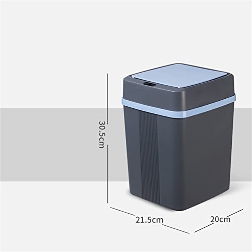 Smart Trash Can with Intelligent Sensor Stable Dealing Cover Automatic Touchless Garbage Bin Portable Trash Bin for Home 12L(Grey) UAESHIPHUB