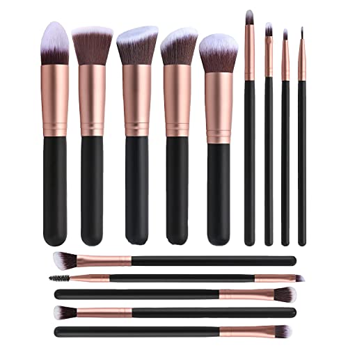 Professional Makeup Brush Set 14-piece Rose Gold UAESHIPHUB