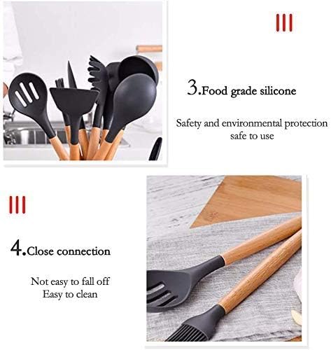 12PCS Kitchen Utensil Set Silicone Cooking Utensils Kit UAE SHIP HUB