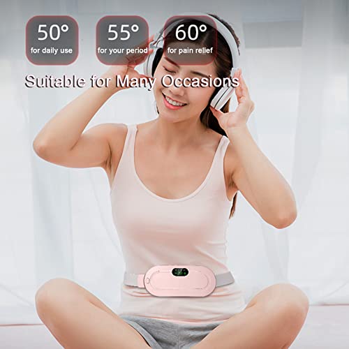 Heating Pad Portable Cordless Electric Waist Belt Device Fast Heating Heat Levels, 4 Massage Modes for Back Pain Relief Belly Pain Relief, Heating Pad Waist Belt for Girls and Women UAESHIPHUB