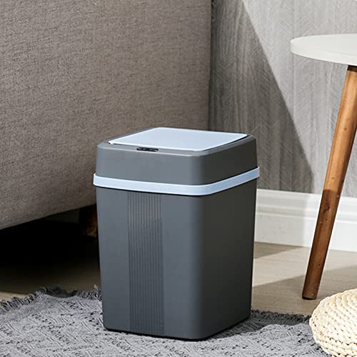 Smart Trash Can with Intelligent Sensor Stable Dealing Cover Automatic Touchless Garbage Bin Portable Trash Bin for Home 12L(Grey) UAESHIPHUB