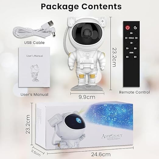 Galaxy Astronaut Star Projector, 360° Adjustable Design Baby Bedroom, Parties, and Game Rooms, USB Projector UAE SHIP HUB