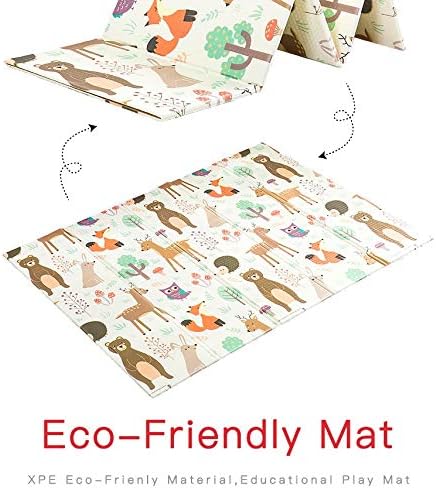 Non Slip BAby mat Portable baby playmat foldable XPE Baby Crawling Mat Thickening Environmental Protection Rug Playmat Double Surface Baby Carpet -180 * 200CM The design may vary UAE SHIP HUB