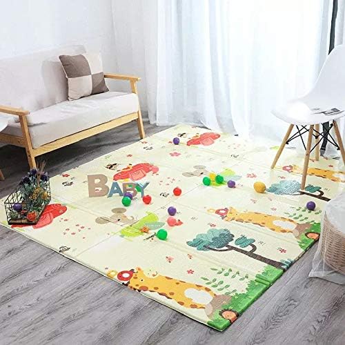 Non Slip BAby mat Portable baby playmat foldable XPE Baby Crawling Mat Thickening Environmental Protection Rug Playmat Double Surface Baby Carpet -180 * 200CM The design may vary UAE SHIP HUB