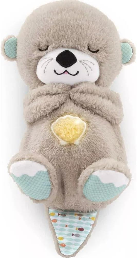 Breathing otter teddy Baby Sound Machine Soothe Details Music Lights & Rhythmic Breathing Motion (Light Brown) UAE SHIP HUB