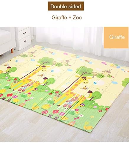 Non Slip BAby mat Portable baby playmat foldable XPE Baby Crawling Mat Thickening Environmental Protection Rug Playmat Double Surface Baby Carpet -180 * 200CM The design may vary UAE SHIP HUB