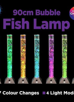 90CM Changing Water Tank Bubble Fish Floor Lamp Multicolours LED Aquarium. UAE SHIP HUB