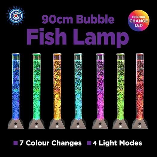 90CM Changing Water Tank Bubble Fish Floor Lamp Multicolours LED Aquarium. UAE SHIP HUB