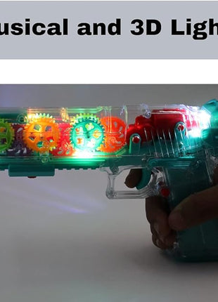 Transparent Gun Toy, Musical Blaster with Moving Gears UAE SHIP HUB