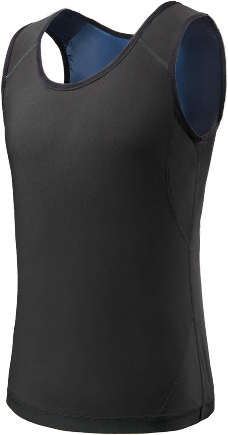 Men Sweat Sauna Shaper Vest Stretchable Bodycon Yoga Running Gym Compression Shapewear UAE SHIP HUB