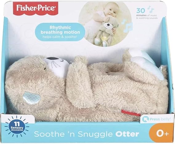 Breathing otter teddy Baby Sound Machine Soothe Details Music Lights & Rhythmic Breathing Motion (Light Brown) UAE SHIP HUB