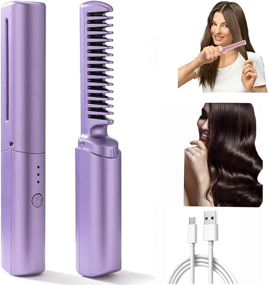 Portable Wireless Hair Straightener for Travel, Rechargeable Mini Hair UAE SHIP HUB