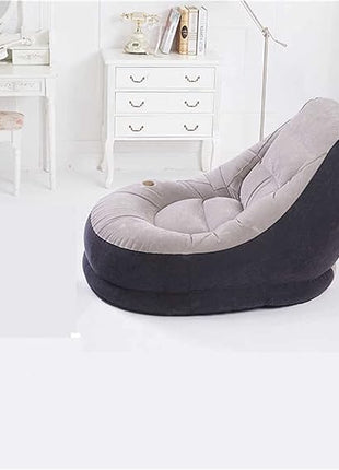YOGISU Lazy Sofa Flocking Inflatable Lazy Sofa Bed Single Nap Recliner Bedroom Chair With Pedal UAE SHIP HUB