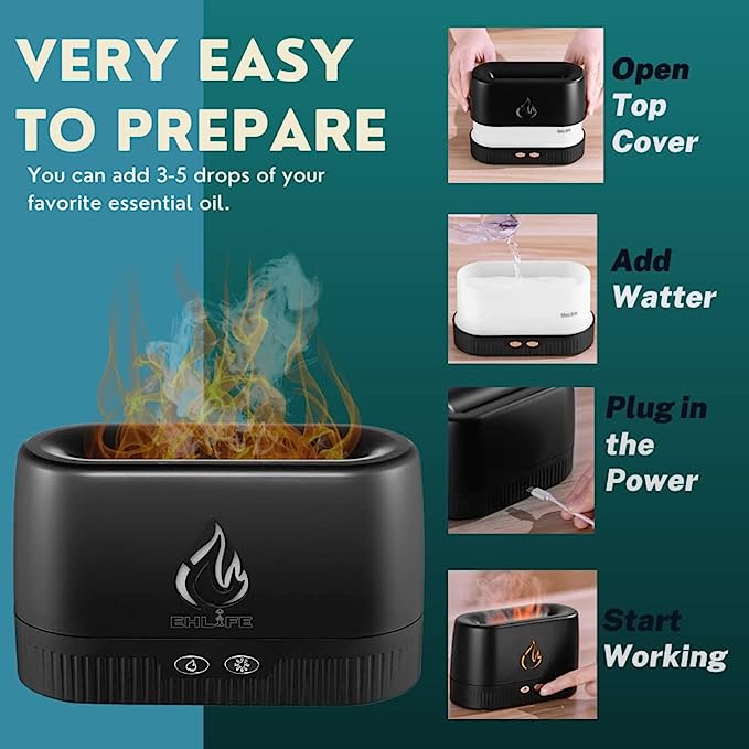 Flame Aroma Diffuser LA-0630-1 - Dropship Homes