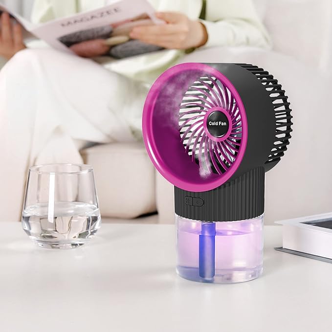 Portable Electric Fan Rechargeable Cooler Spray Humidifier UAE SHIP HUB