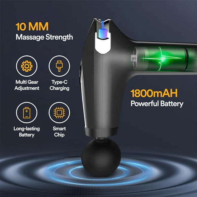 Massager Gun Pro Deep Tissue Therapy Pain Relief UAE SHIP HUB