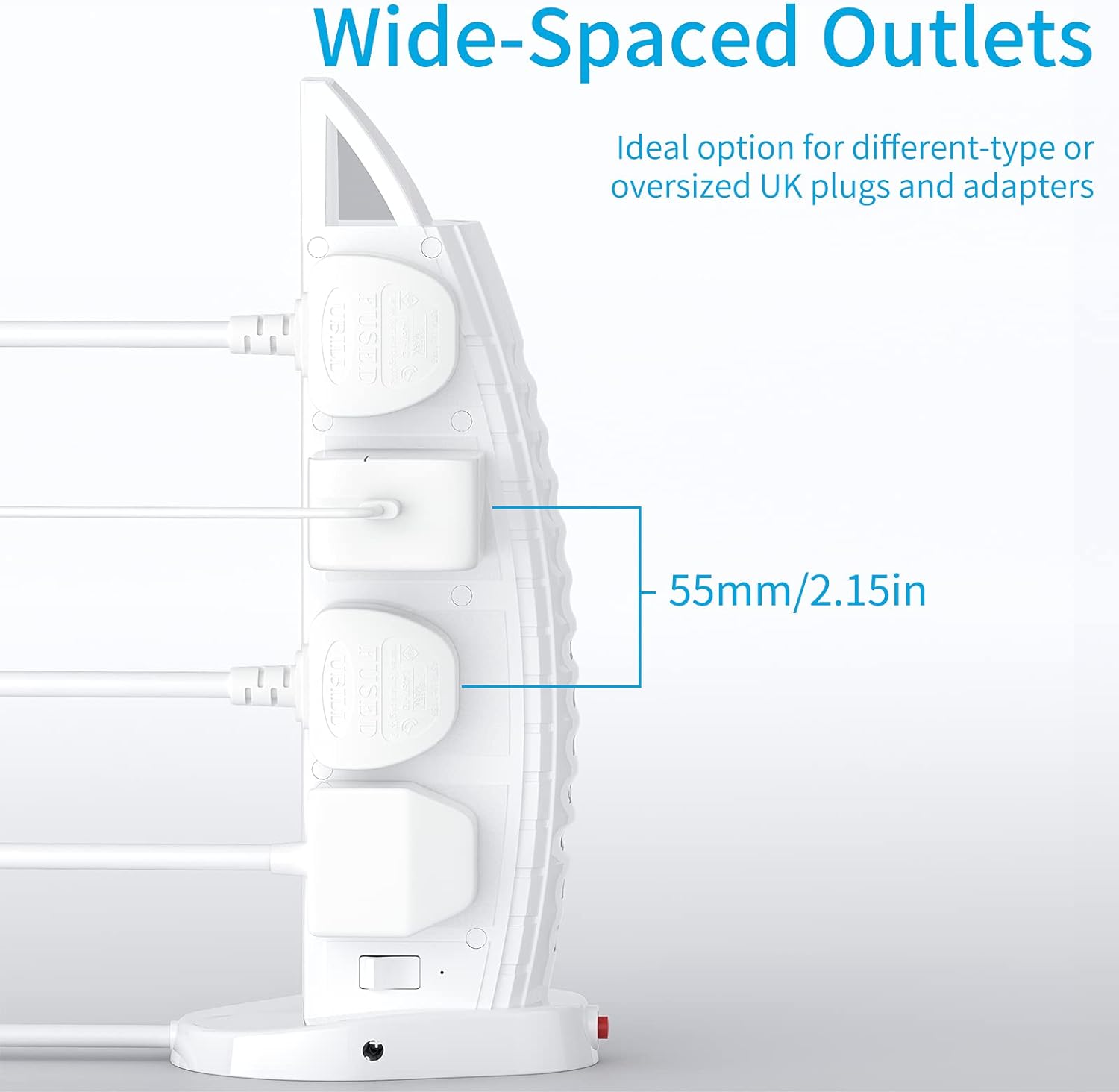 Extension Lead with USB, Tower Extension Cord 8 Way Outlets 6 USB UAE SHIP HUB