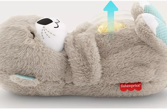 Breathing otter teddy Baby Sound Machine Soothe Details Music Lights & Rhythmic Breathing Motion (Light Brown) UAE SHIP HUB