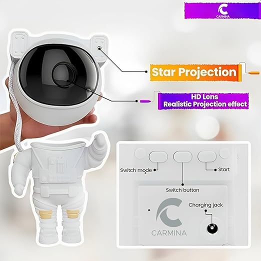 Galaxy Astronaut Star Projector, 360° Adjustable Design Baby Bedroom, Parties, and Game Rooms, USB Projector UAE SHIP HUB