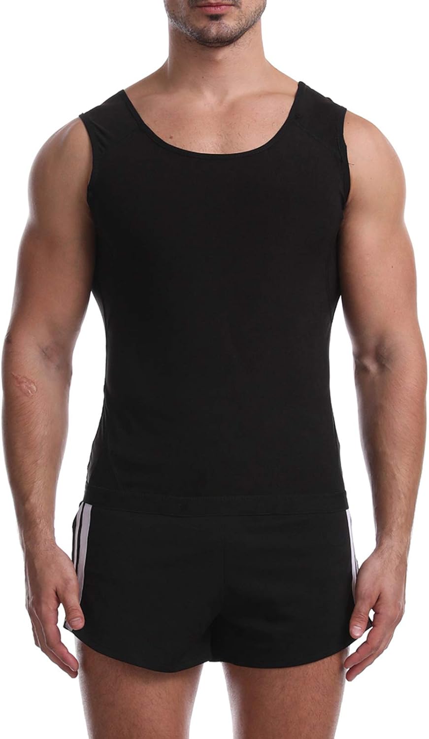 Men Sweat Sauna Shaper Vest Stretchable Bodycon Yoga Running Gym Compression Shapewear UAE SHIP HUB