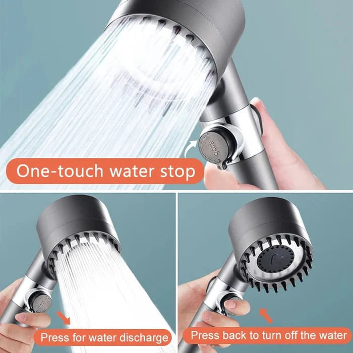 High-pressure shower head, Adjustable spray with 3 modes and massage brush filter UAE SHIP HUB