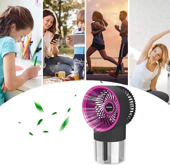 Portable Electric Fan Rechargeable Cooler Spray Humidifier UAE SHIP HUB