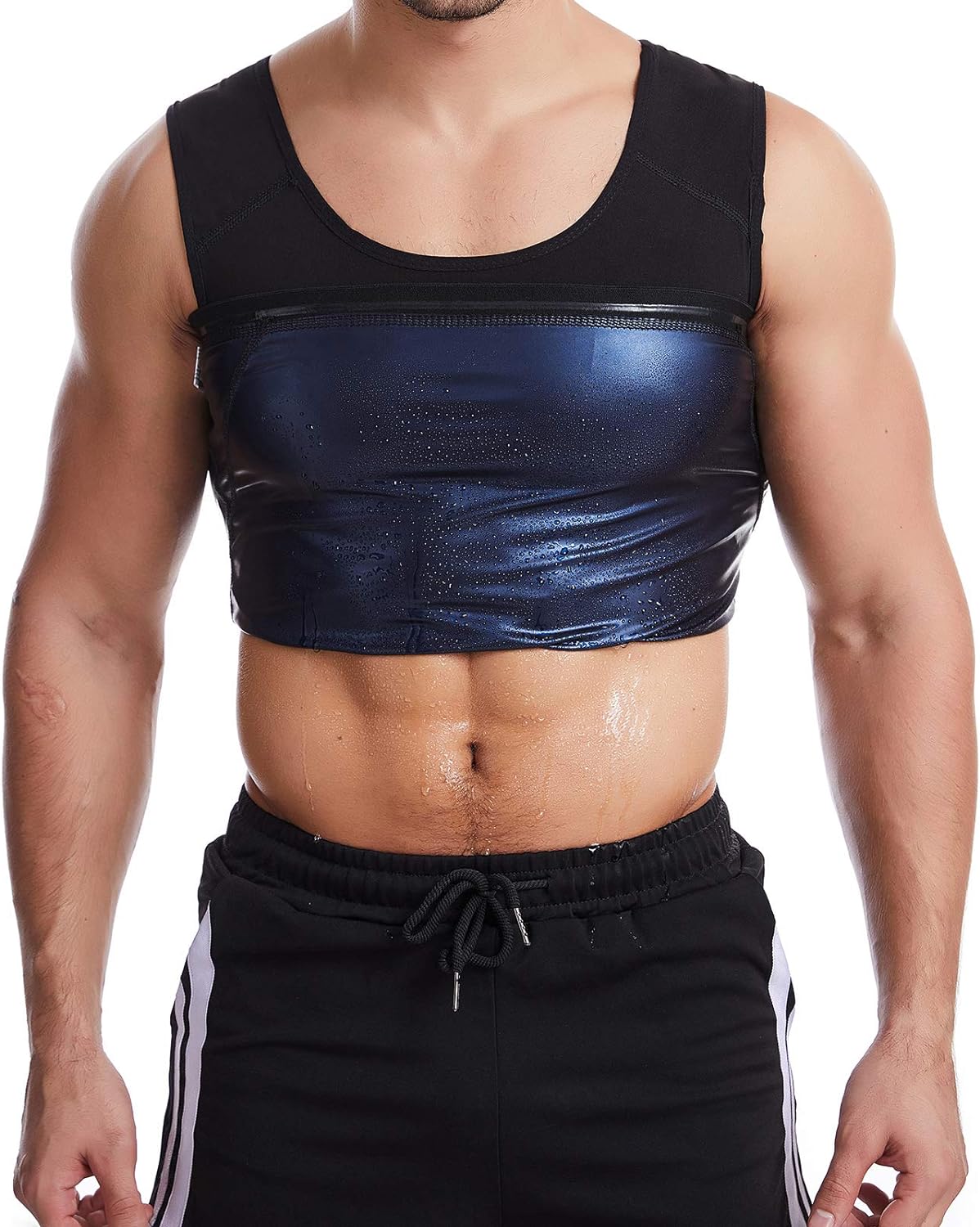 Men Sweat Sauna Shaper Vest Stretchable Bodycon Yoga Running Gym Compression Shapewear UAE SHIP HUB