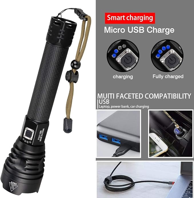 P90 LED Rechargeable Laser Flashlight - Dropship Homes