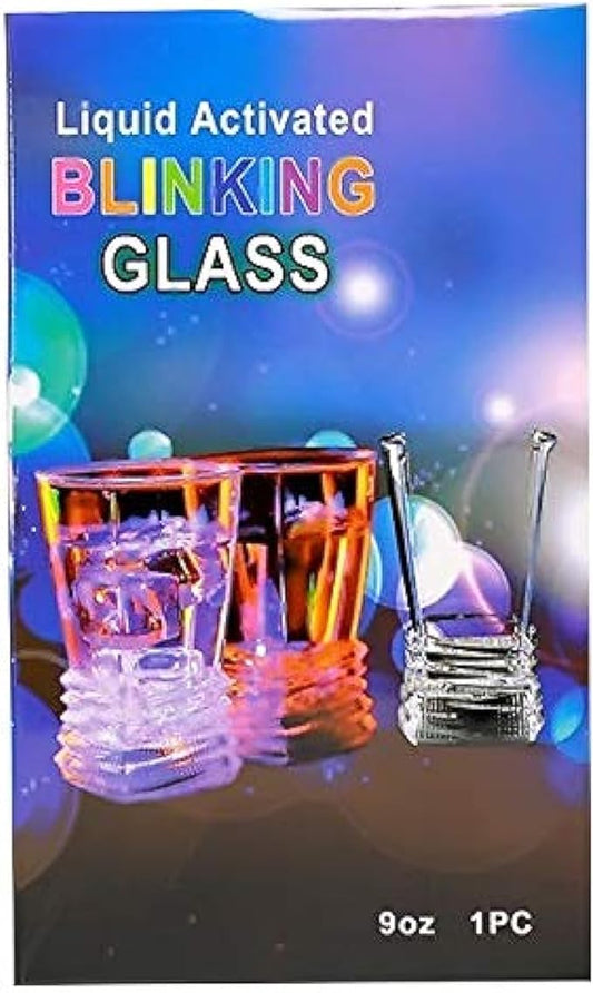 Liquid Activated Blinking Multicolor Light Up Glass 18 oz UAE SHIP HUB