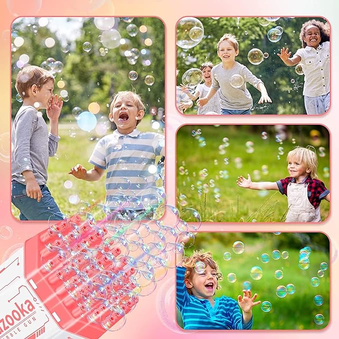 36 Holes Bazooka Bubble Gun for Age 3+ Girls Boys & Adults UAE SHIP HUB