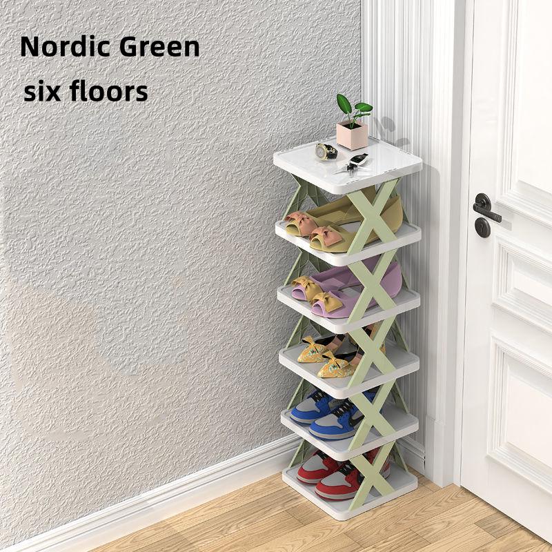 Simple Shoe Rack Folding Shoe Cabinet Storage Artifact Creative Multi-layer Home Door Bathroom Plastic Dormitory Simple Rack UAE SHIP HUB