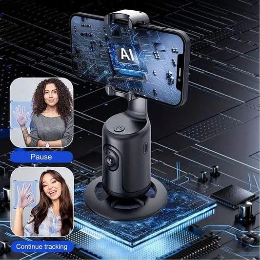 Auto Face Tracking Tripod, Desktop Gimbal, No App Required, 360° Rotation Face Body Phone Camera, UAESHIPHUB