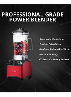 High Speed Professional Commercial Blender 1800Watts Copper Motor Unbreakable PC 2.0L Jar - UAESHIPHUB