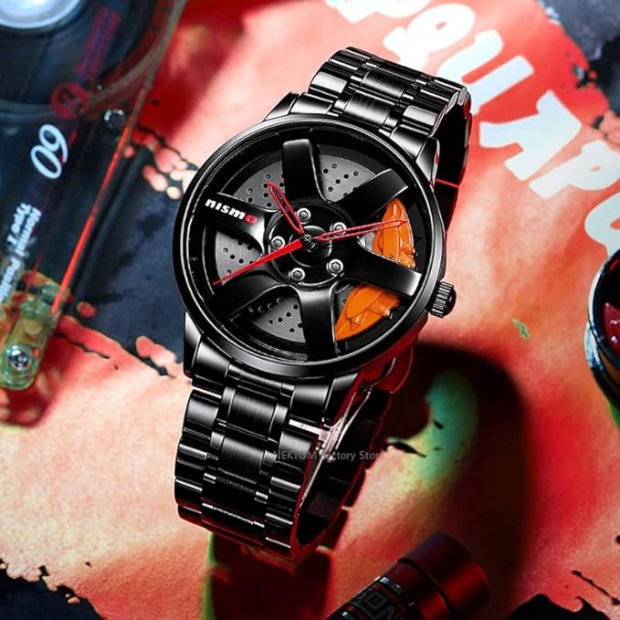 Quartz Watch Rim Watch Hub Watch Super Car Rim Watch Wheel Watch Waterproof Men Watch Male Watch Mens Wheel Wristwatch Clock UAE SHIP HUB