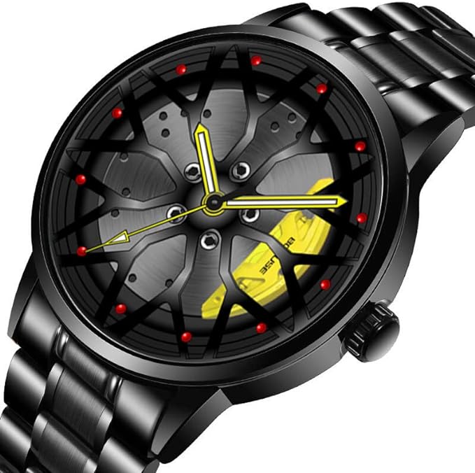 Quartz Watch Rim Watch Hub Watch Super Car Rim Watch Wheel Watch Waterproof Men Watch Male Watch Mens Wheel Wristwatch Clock UAE SHIP HUB