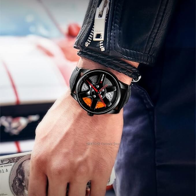 Quartz Watch Rim Watch Hub Watch Super Car Rim Watch Wheel Watch Waterproof Men Watch Male Watch Mens Wheel Wristwatch Clock UAE SHIP HUB