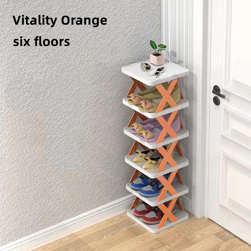 Simple Shoe Rack Folding Shoe Cabinet Storage Artifact Creative Multi-layer Home Door Bathroom Plastic Dormitory Simple Rack UAE SHIP HUB