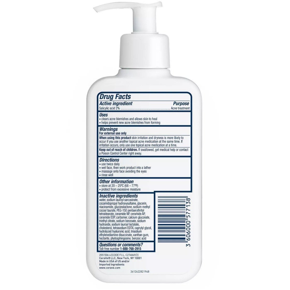 CERAVE ACNE CONTROL CLEANSER WITH SALICYLIC ACID - 8FLOZ UAE SHIP HUB