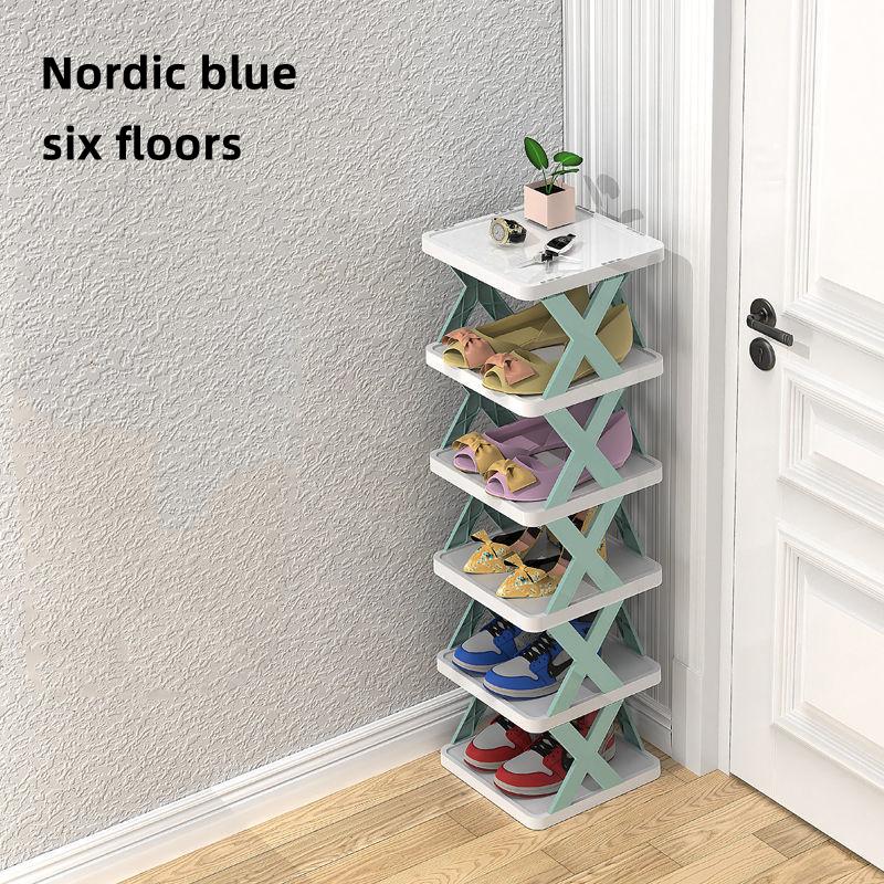 Simple Shoe Rack Folding Shoe Cabinet Storage Artifact Creative Multi-layer Home Door Bathroom Plastic Dormitory Simple Rack UAE SHIP HUB