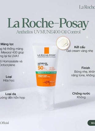 Laa Roche-Posay Anthelios Clear Skin Dry Sunscreen SPF 50+, Oil Free Anti Shine For Very High Protection, 50ml UAESHIPHUB