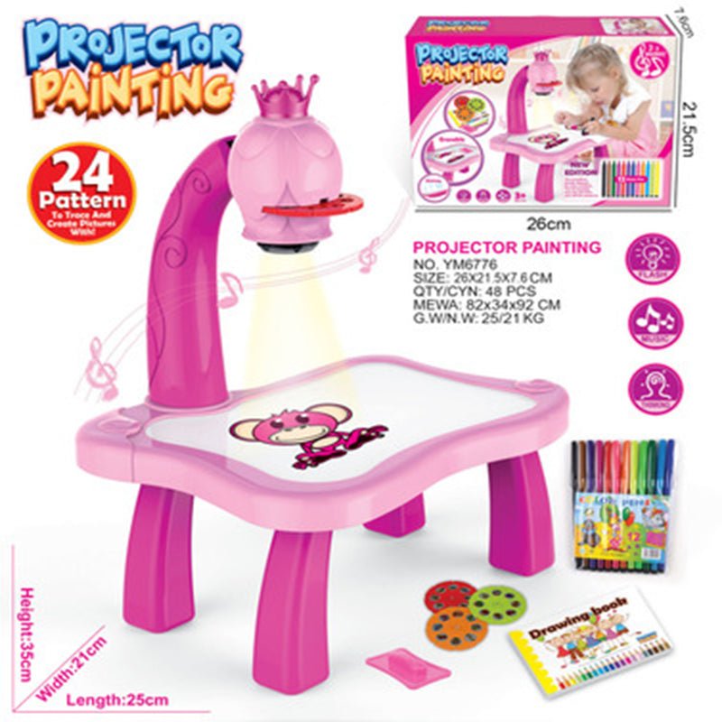 LED Projector Art Painting Table for Kids - Zambeel